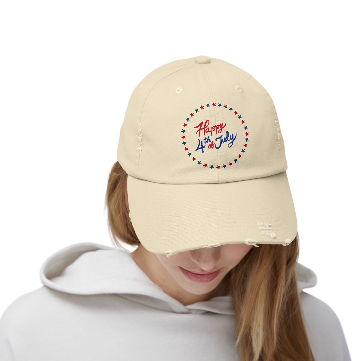 Unisex Fourth of July Distressed Cap