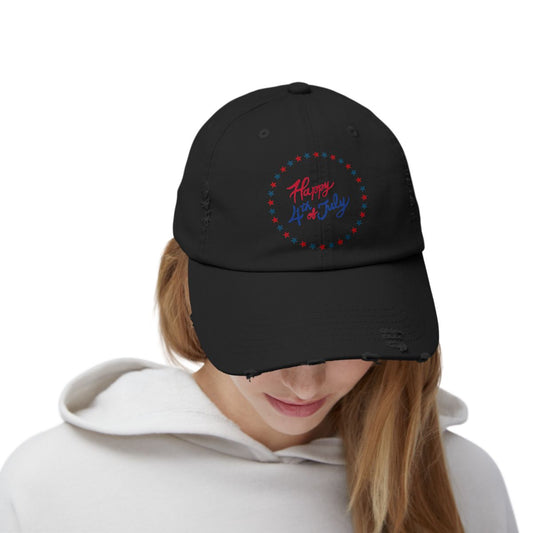 Unisex Fourth of July Distressed Cap